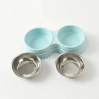 Double Stainless Steel Pet Bowls with Non-Slip Base (Food & Water)