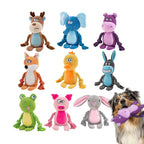 Cute Animal Rope Dog Toy – Plush Squeaky Knot Chew Toy for Puppies and Dogs (Rabbit Monkey Cartoon)
