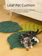 Leaf Shaped Cotton Pet Bed Mat – Soft Washable Cat and Dog Sleeping Pad