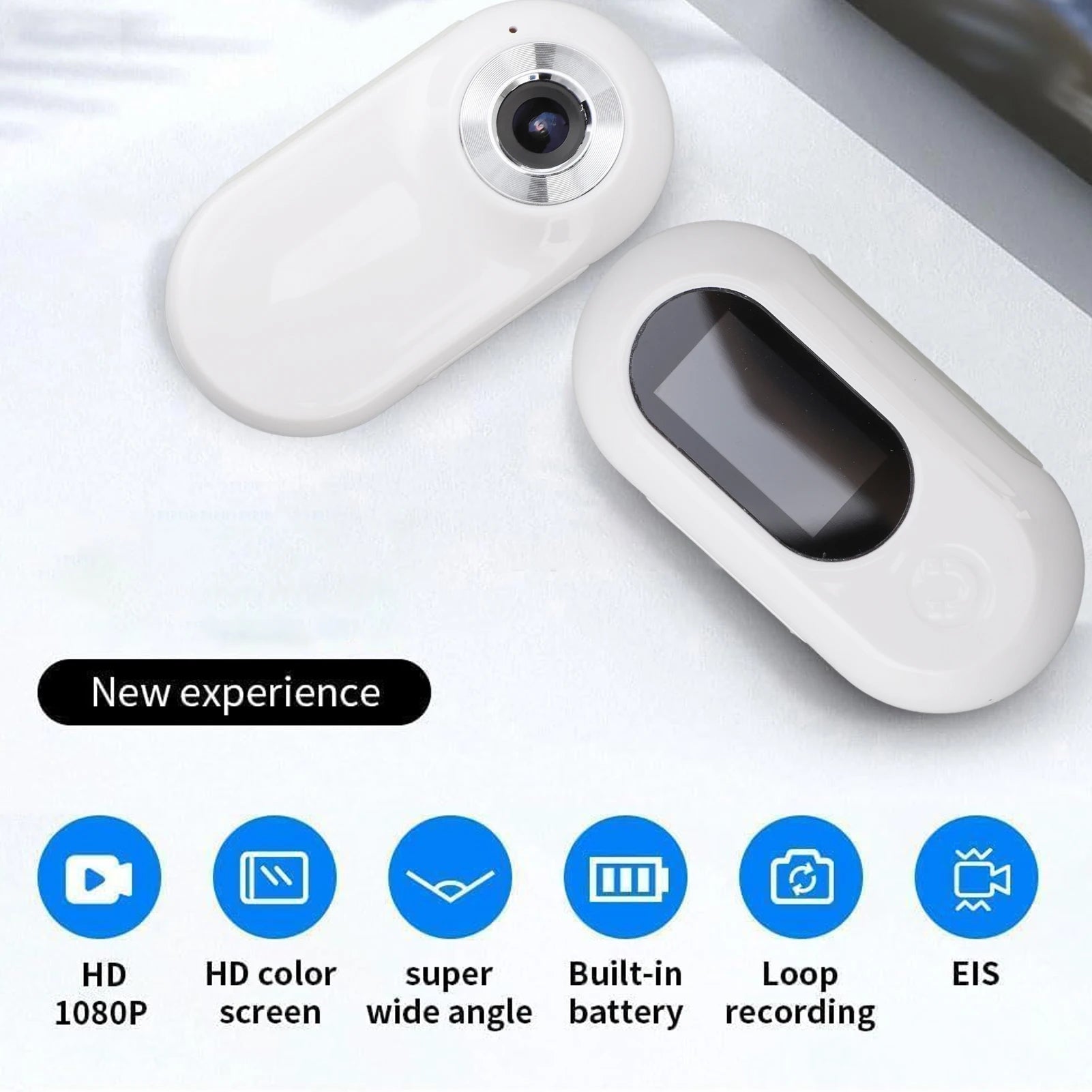 Pet Action Camera 170° Wide-Angle Pet Collar Camera Full HD 1080P Supports Memory Cards USB Rechargeable Portable For Dogs