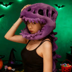 Realistic Dinosaur Skeleton Costume Set – Plush Headgear & Dress-Up Accessory