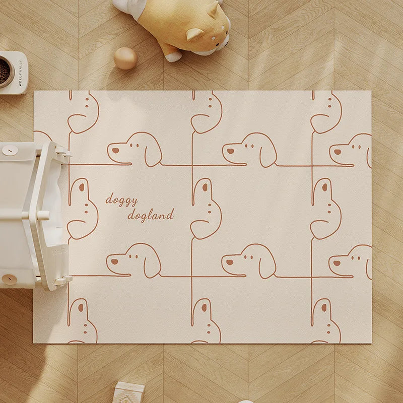Pet Floor Mats Cute Cartoon PVC Carpet Waterproof Urine-proof Dog House Mats Anti-cat Scratching Rug Easy To Care for Floor Mat