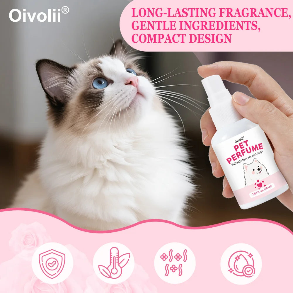 Pet Perfume Spray for Dogs and Cats | Plant-Based Long Lasting Deodorizing Floral Fruit Fragrance