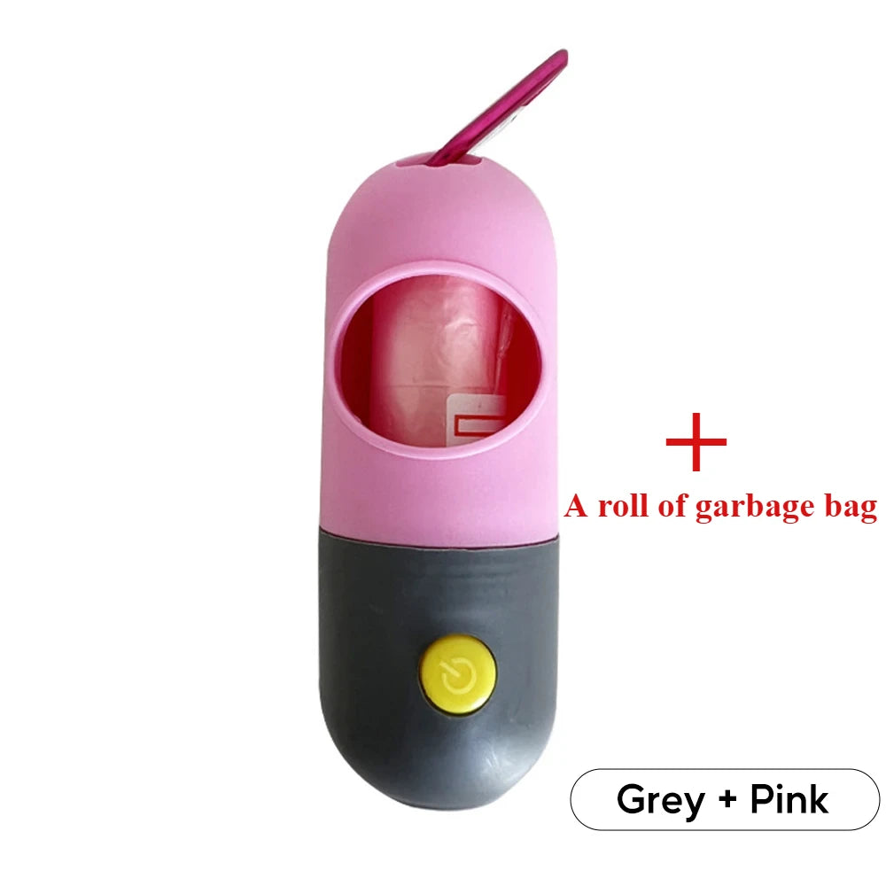 LED Dog Poop Bag Dispenser with Light – Portable Pet Waste Bag Holder