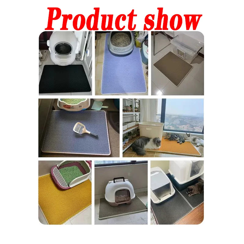 Double Layer Cat Litter Mat – Waterproof Non-Slip Litter Trapper Mat with EVA Honeycomb Design for Cat Litter Boxes