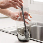 Silicone Bottle Cleaning Brush with Long Handle – Cup, Glass & Baby Bottle Scrubber Kitchen Cleaning Tool