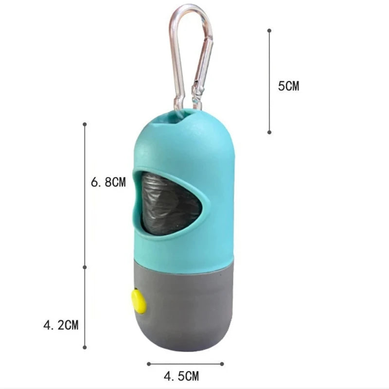 LED Dog Poop Bag Dispenser with Light – Portable Pet Waste Bag Holder