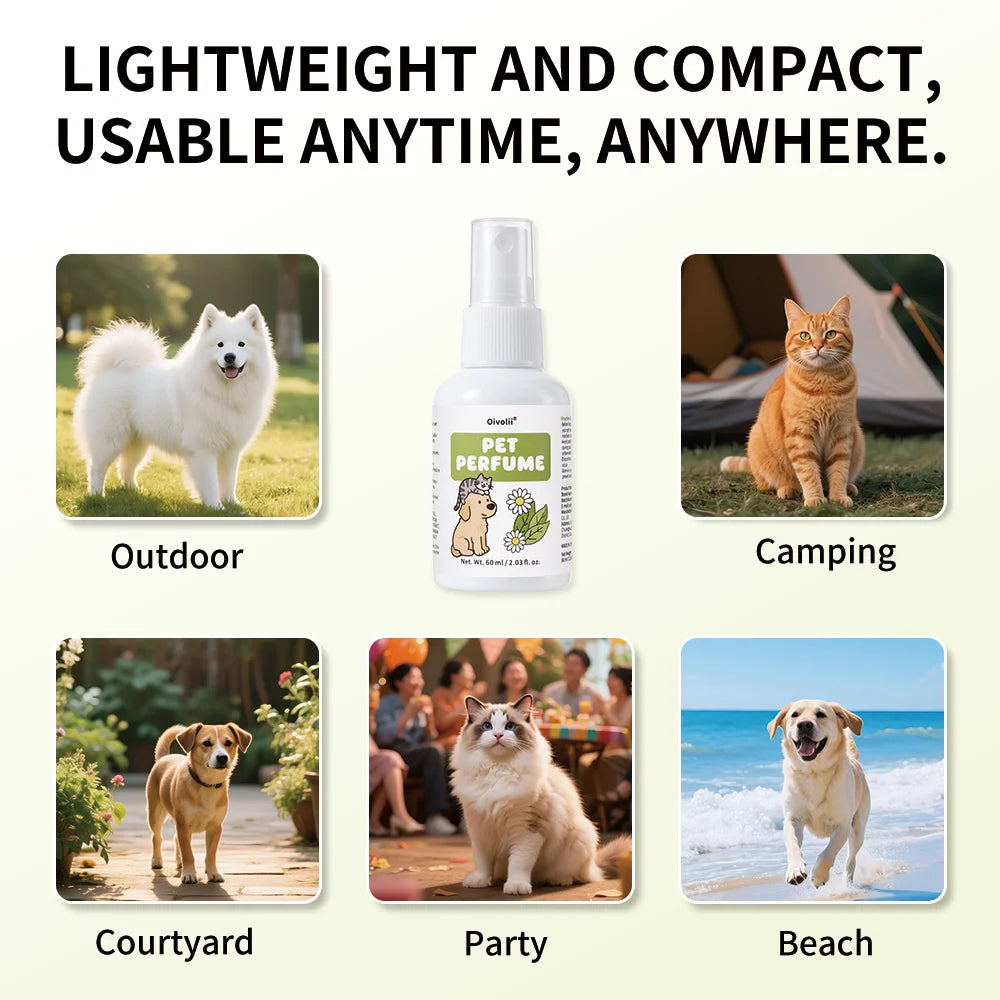 Pet Perfume Spray for Dogs and Cats | Plant-Based Long Lasting Deodorizing Floral Fruit Fragrance