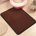 Non-Slip Waterproof Double Layer Cat Litter Mat – Washable Pet Litter Catcher Pad for Clean Home