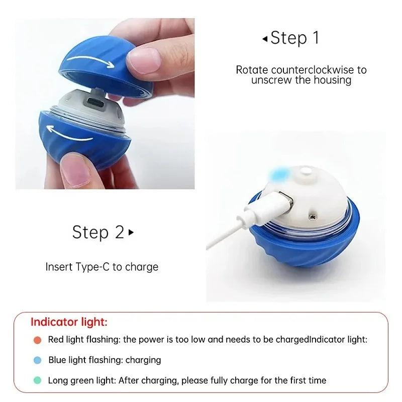 Automatic Moving Dog Ball Toy – USB Rechargeable Interactive Rolling & Bouncing Ball for Puppies and Dogs