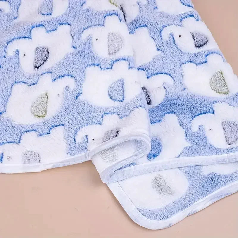 Cartoon Elephant Pet Blanket for Dogs and Cats | Soft Cozy Flannel Throw for Puppies & Kittens