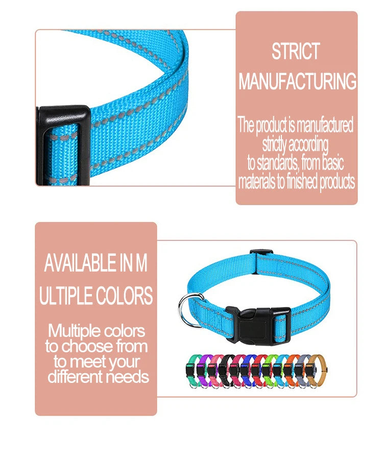 Decorative Choker Dog Collar for Small Puppies – Adjustable Nylon Pet Neck Collar