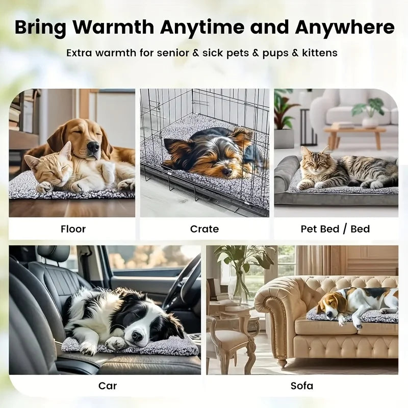 Winter Warm Pet Mattress for Dogs and Cats | Non-Slip Washable Cozy Bed Mat for Small to Large Pets