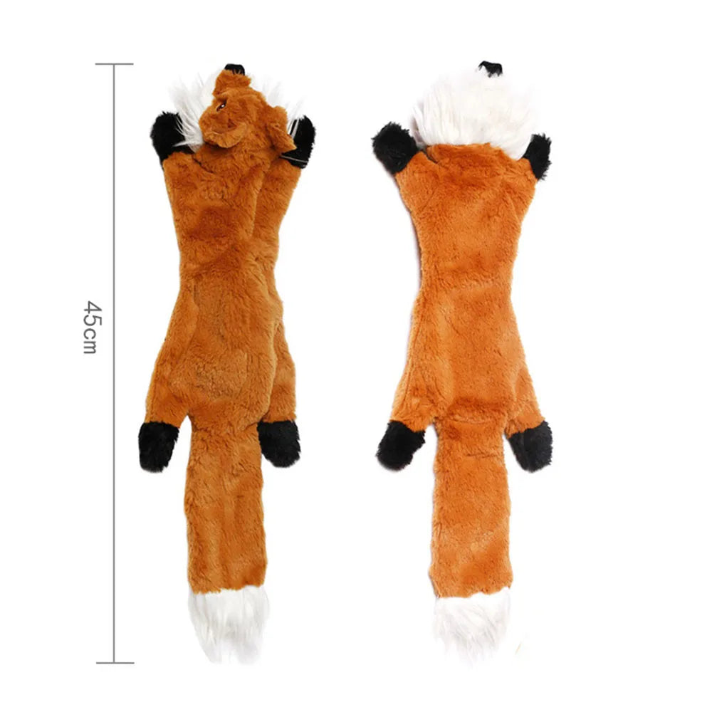 Stuffing-Free Squeaky Dog Toy – Funny Animal Plush Crinkle Toy for Durable Interactive Play