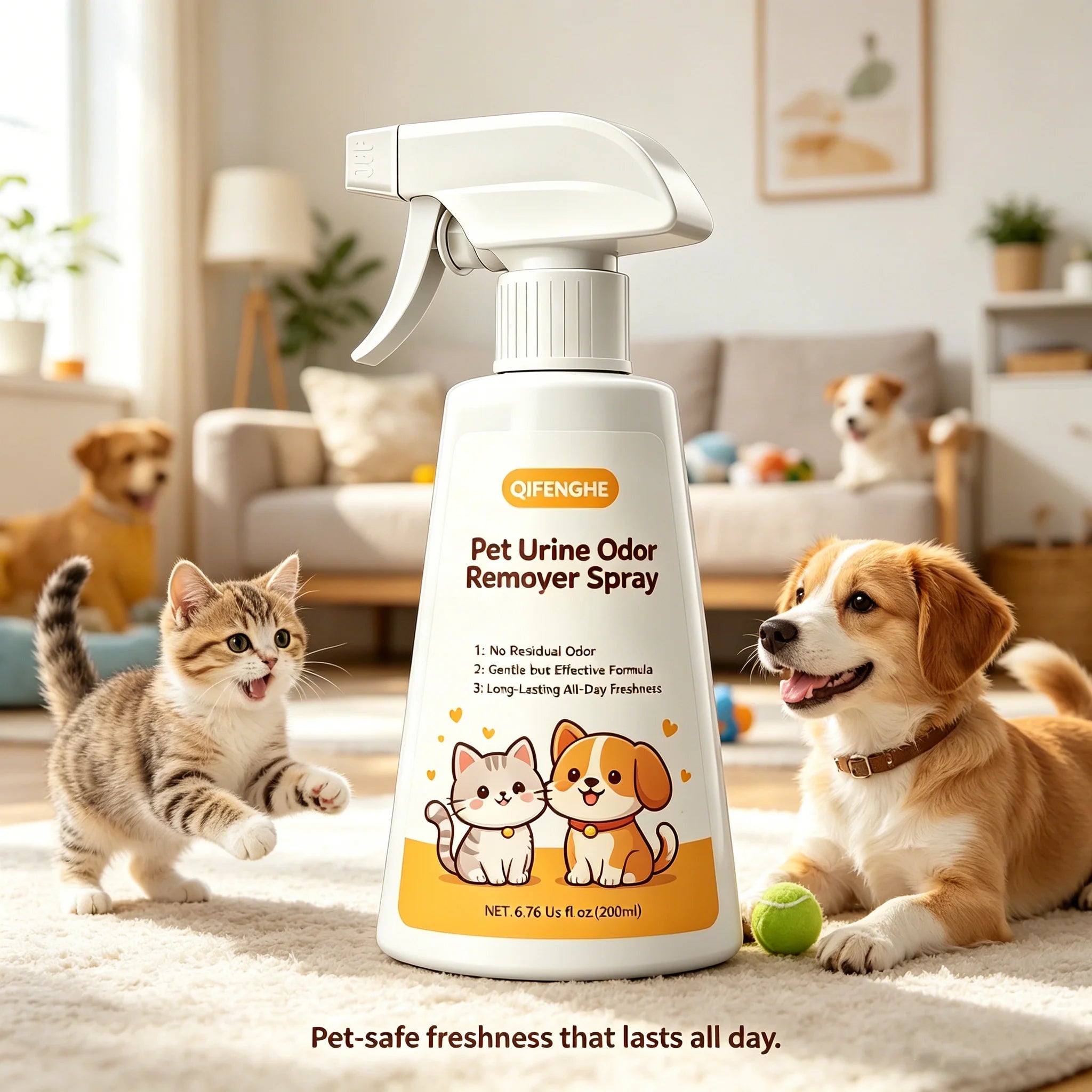 Pet Urine Odor Remover Spray – Home Odor Neutralizer & Freshness Spray for Dogs, Cats, Carpets & Furniture