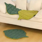 Leaf Shaped Cotton Pet Bed Mat – Soft Washable Cat and Dog Sleeping Pad