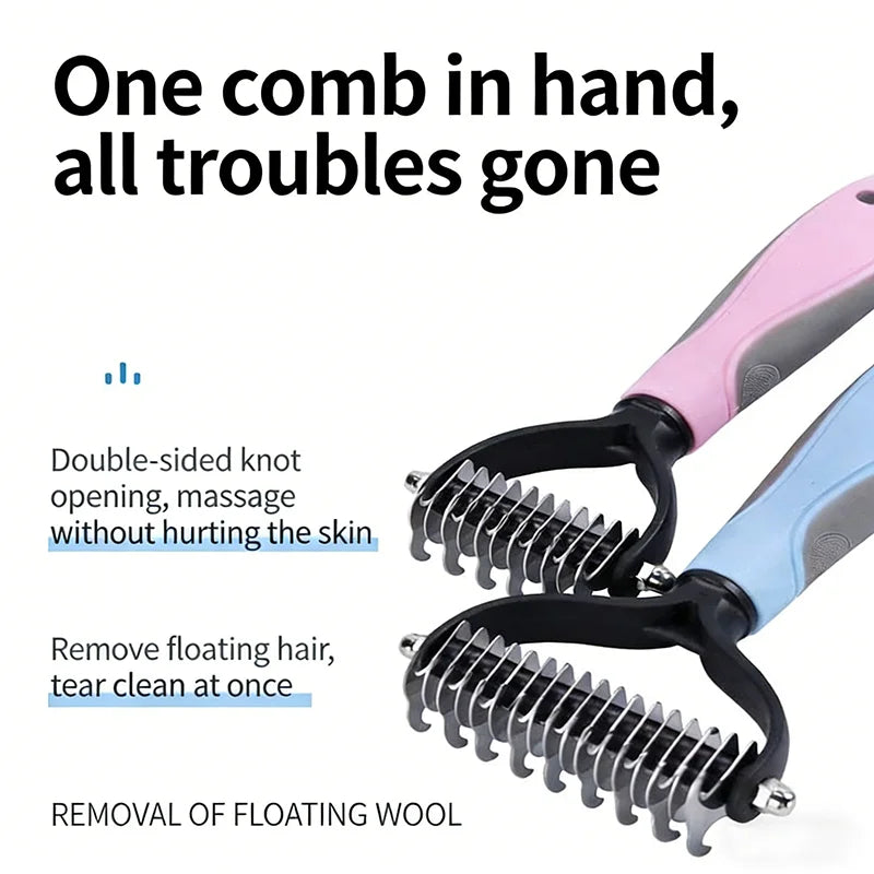 dog brush double-sided hair removal comb and hair removal tool used to remove mats and tangles the best pet grooming brush