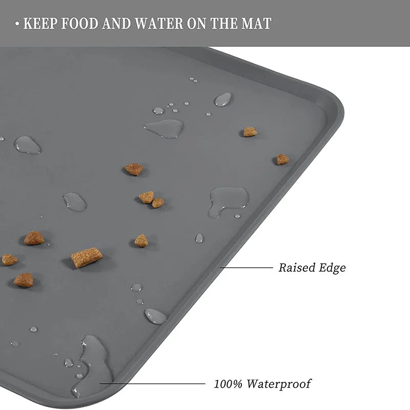 Silicone Pet Feeding Mat – Waterproof Non-Slip Dog & Cat Food Bowl Placemat