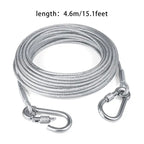 Double-Headed Dog Tie Out Cable Leash – Heavy Duty Steel Wire Outdoor Training Traction Rope