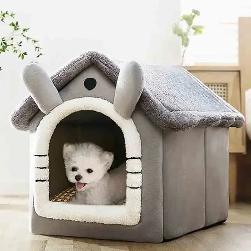 Indoor Warm Dog House Tent Bed for Small Dogs & Cats – Removable Washable Cushion All-Season Pet Kennel