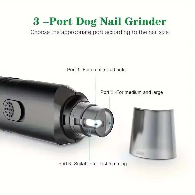 BOOTEELY Electric Pet Nail Grinder – Rechargeable Dog & Cat Nail Trimmer, Low Noise Pet Grooming Tool for Small & Large Pets