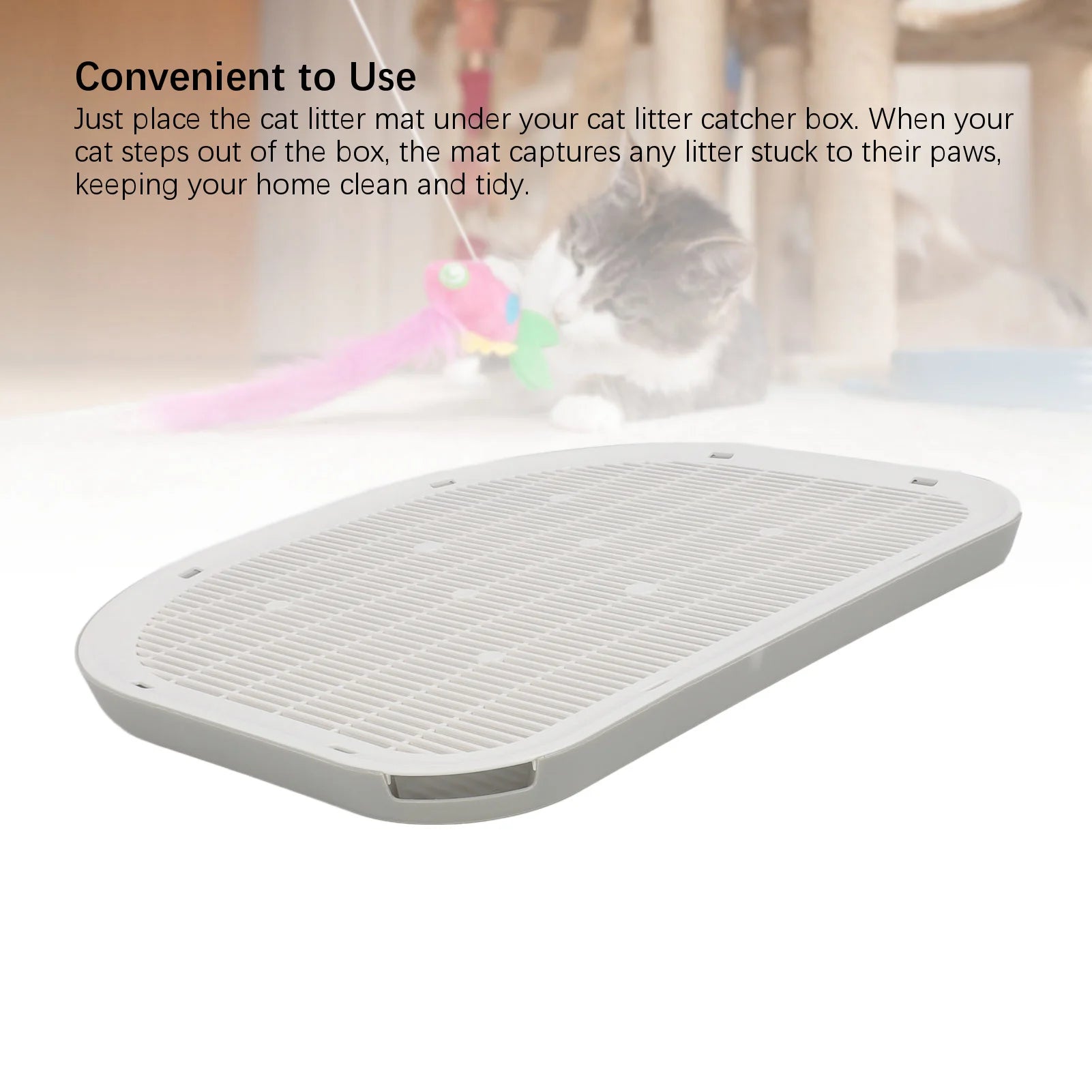 Waterproof Cat Litter Mat – Anti-Slip Litter Trapping and Catcher Mat for Cat Litter Boxes, Easy Clean Reusable Design