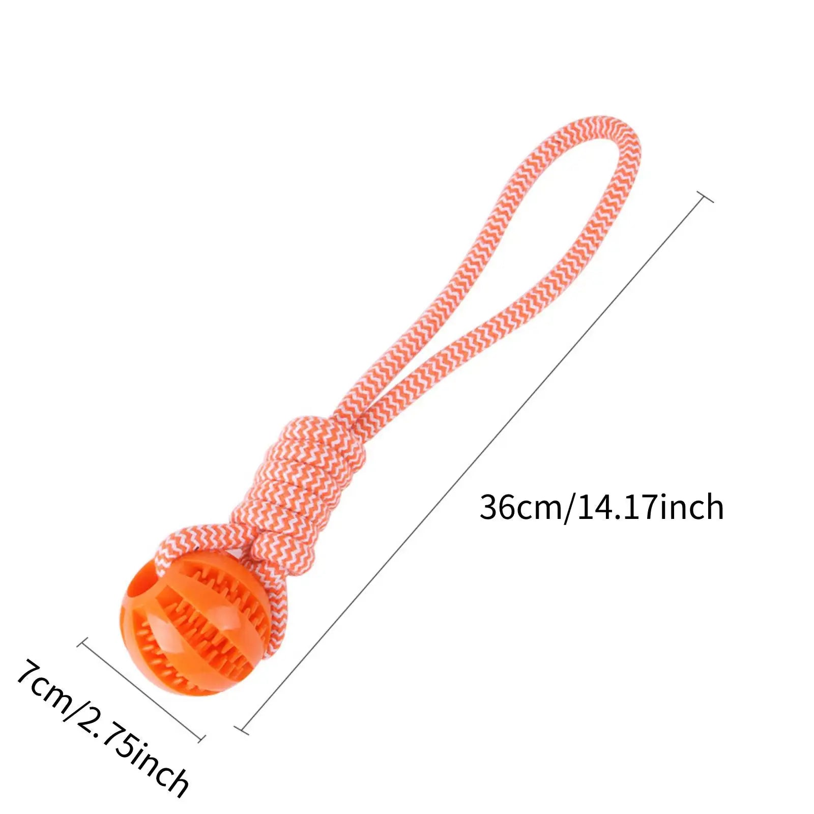 Interactive Cotton Rope Treat Ball Dog Toy – Bite Resistant Teeth Cleaning Training and Puzzle Feeding Toy