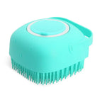 Pet Shampoo Brush 80ml | Silicone Dog & Cat Bath Massage Scrubber 2-in-1 Grooming Tool