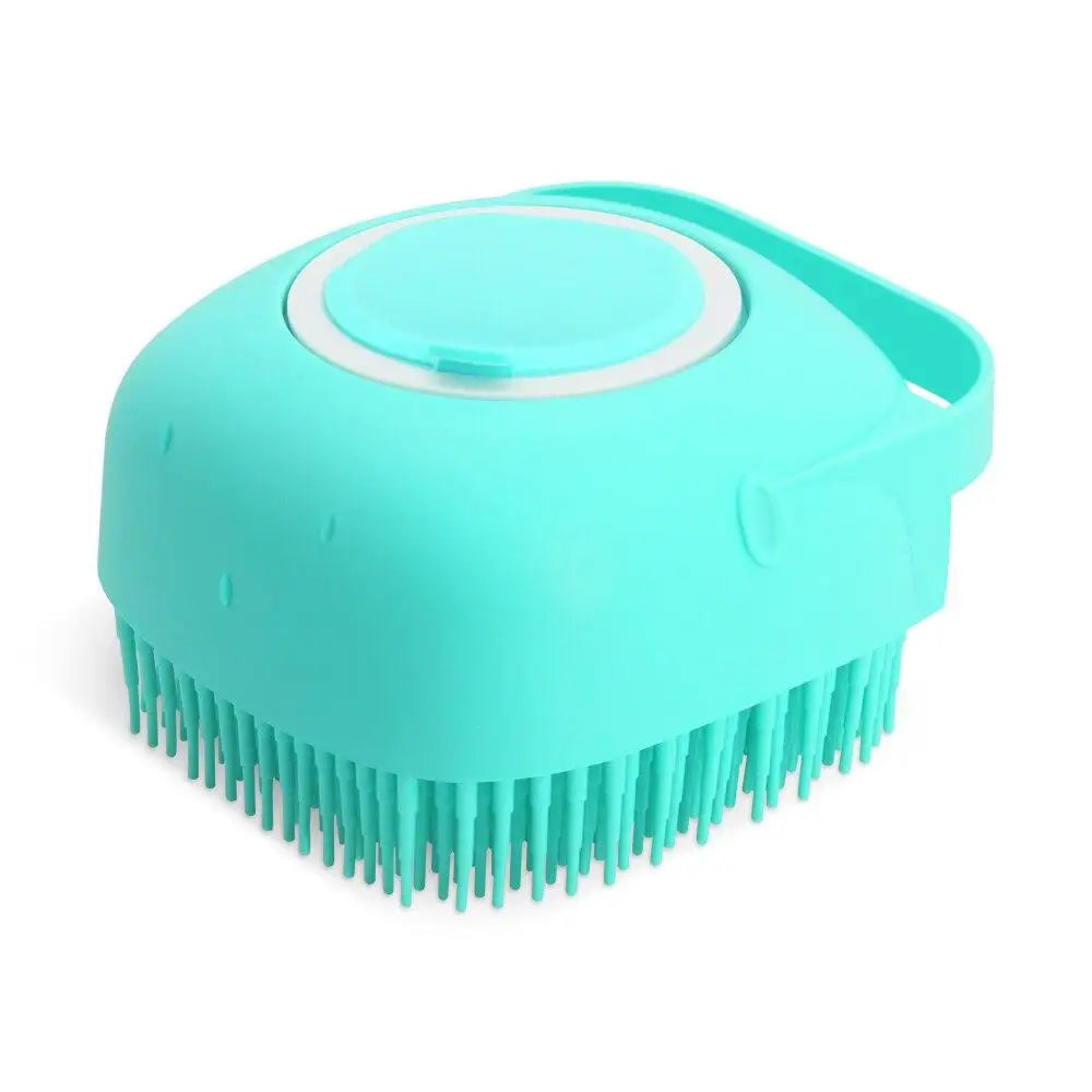 Pet Shampoo Brush 80ml | Silicone Dog & Cat Bath Massage Scrubber 2-in-1 Grooming Tool