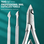 Nailpop Stainless Steel Cuticle Pusher Tool – Professional Nail Cleaner for Manicure & Pedicure, Nail Care & Dead Skin Remover Kit (NT-001-C)