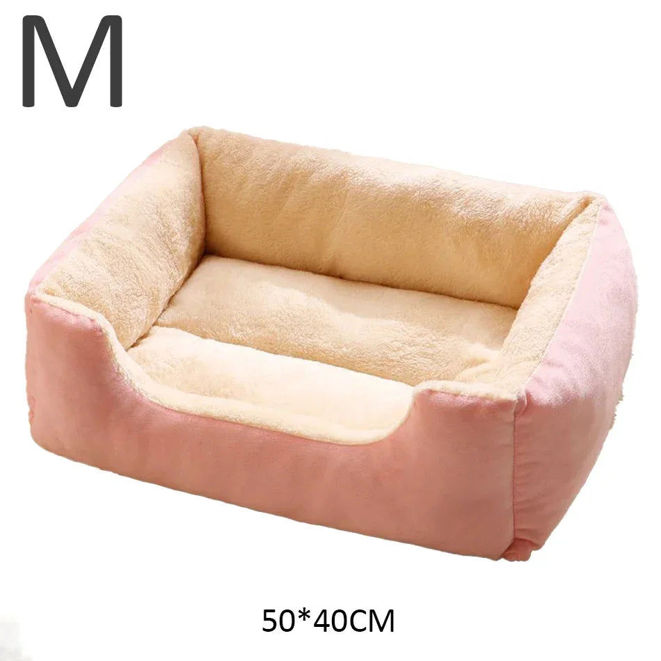 Soft Plush Pet Bed for Cats & Small Dogs – Cozy Warm Sleeping Cushion Basket House