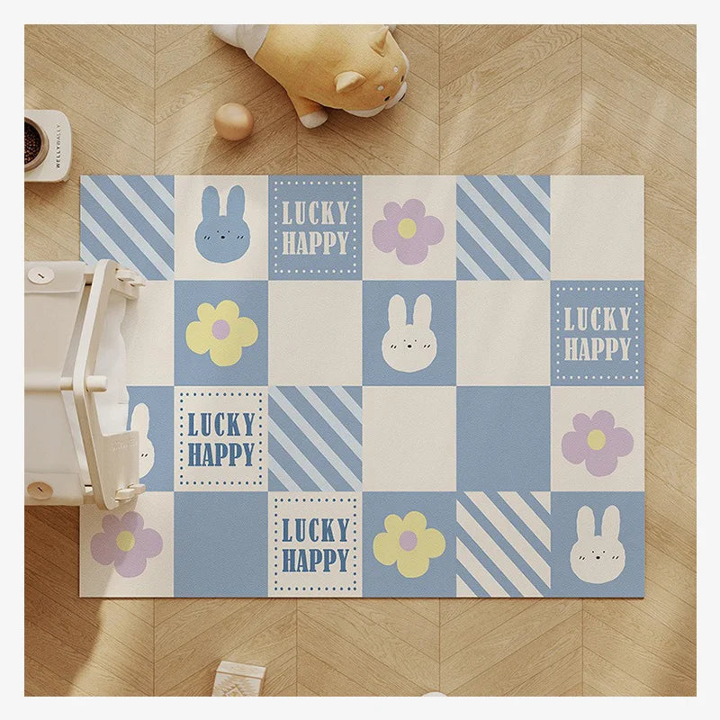 Cute Cartoon Waterproof Pet Floor Mat – PVC Anti-Scratch Dog & Cat Rug