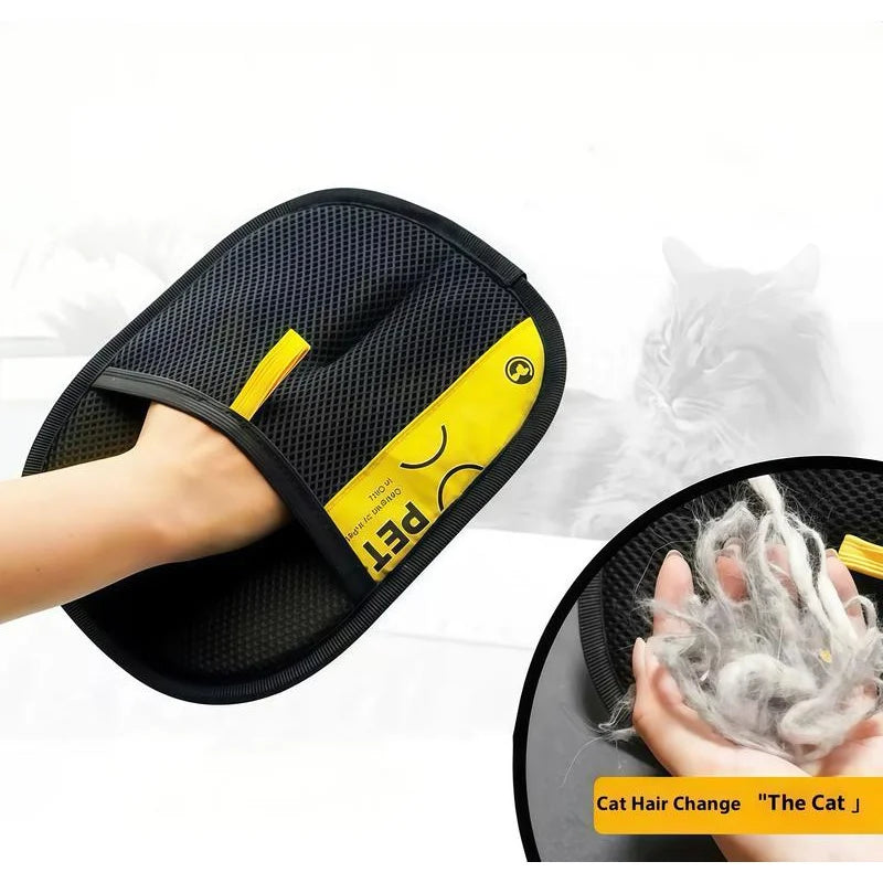 Electrostatic Pet Hair Remover Gloves – Reusable 2-in-1 Grooming & Lint Cleaning Mitt for Cats & Dogs
