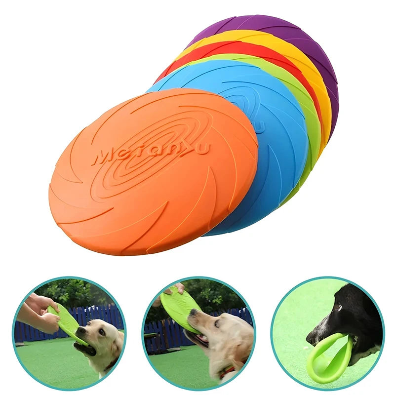 Silicone Dog Flying Disc Toy – Durable TPR Frisbee for Fetch, Outdoor Training & Interactive Play