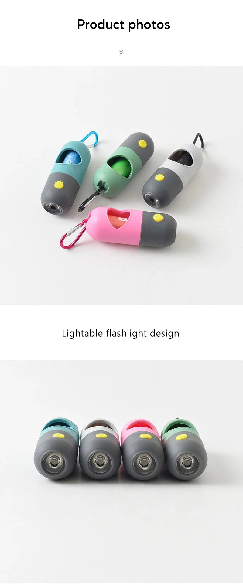 LED Dog Poop Bag Dispenser with Light – Portable Pet Waste Bag Holder