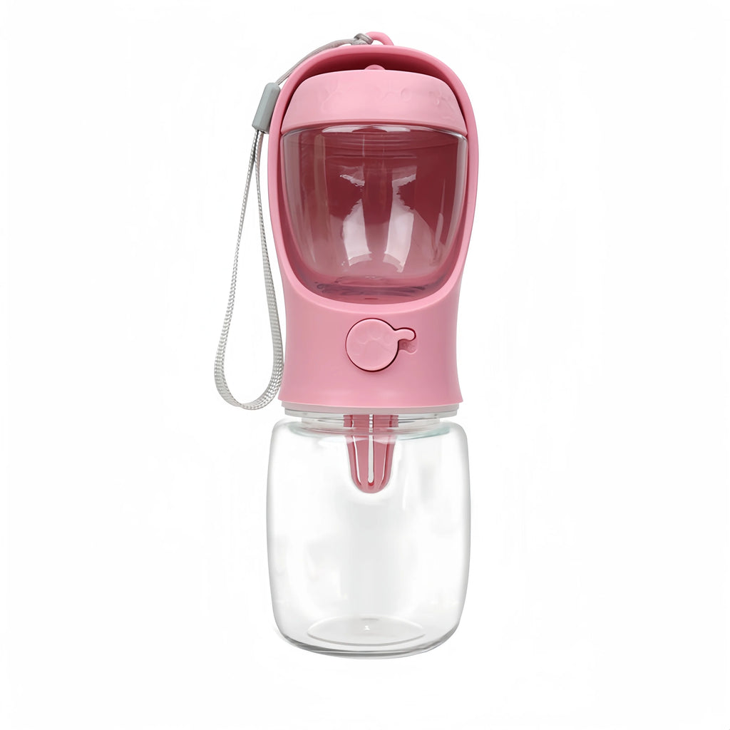 Portable Dog Water Bottle with Food Storage – Travel Feeder Bowl for Dogs & Cats