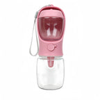Portable Dog Water Bottle with Food Storage – Travel Feeder Bowl for Dogs & Cats