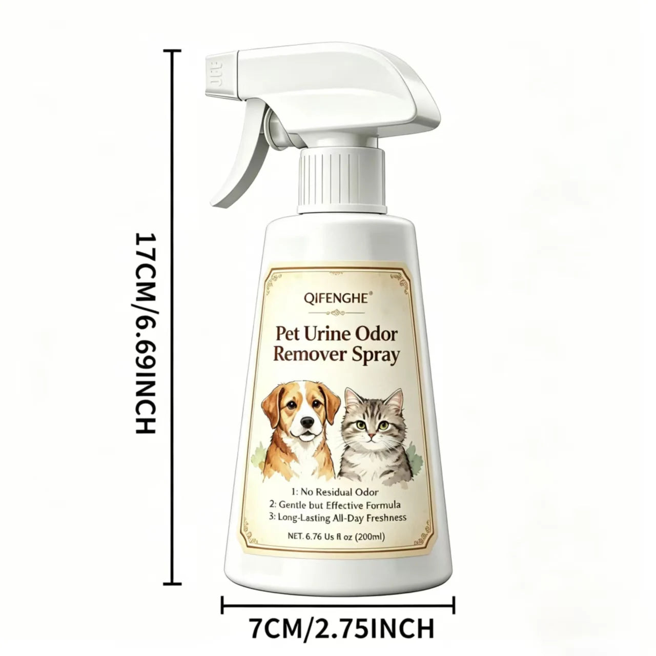 Pet Urine Odor Remover Spray 200ml – Pet-Safe Odor Eliminator & Deodorizer for Dogs, Cats, Carpets & Furniture