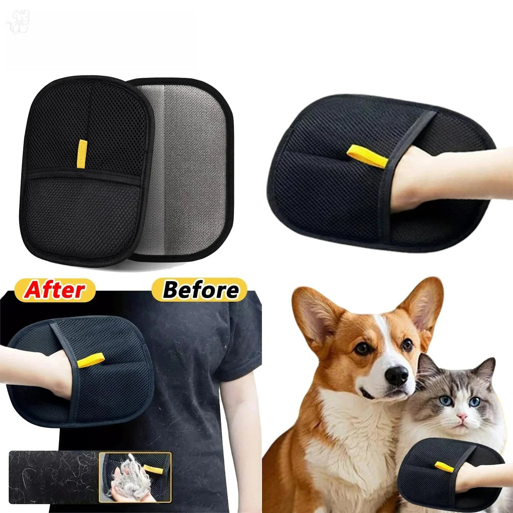 Reusable Pet Hair Removal Gloves – Double-Sided Static Grooming & Fur Cleaner for Dogs & Cats