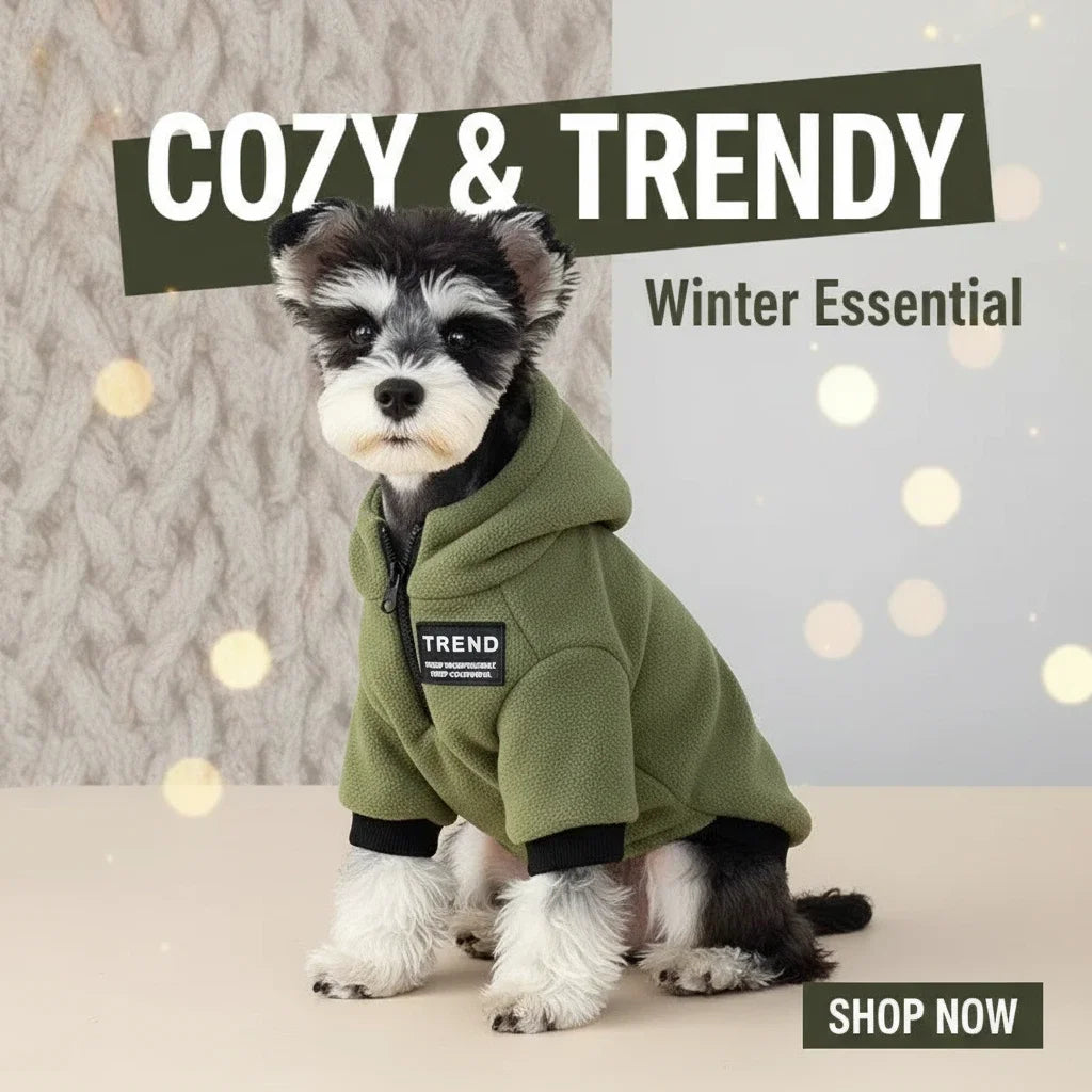 Warm Fleece Dog Hoodie Winter Thermal Pullover for Small Dogs Schnauzer Teddy Pomeranian