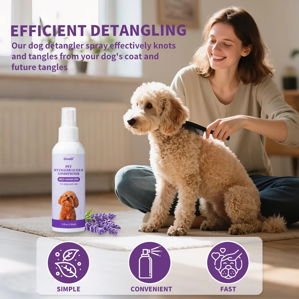 Pet Softness Solution Spray with Lavender Essence – Coat Conditioning & Shine Spray for Dogs and Cats