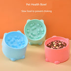 Cat Slow Feeder Bowl – Anti-Choking Neck Protection Feeding Dish for Cats & Small Dogs