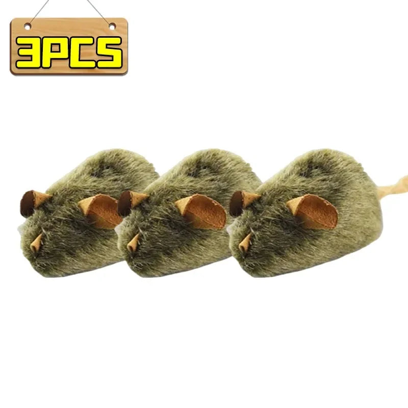 Interactive Mouse Plush Cat Toy – Squeaky Bite-Resistant Kitten Chew Toy