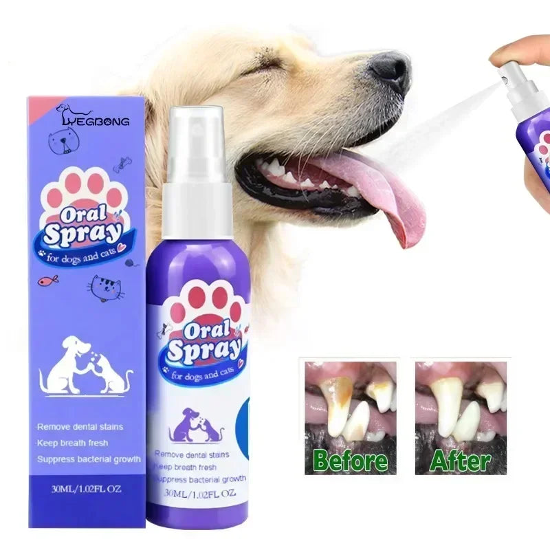 Pet Teeth Cleaning Spray 30ml – Fresh Breath Oral Care & Dental Hygiene Spray for Dogs and Cats