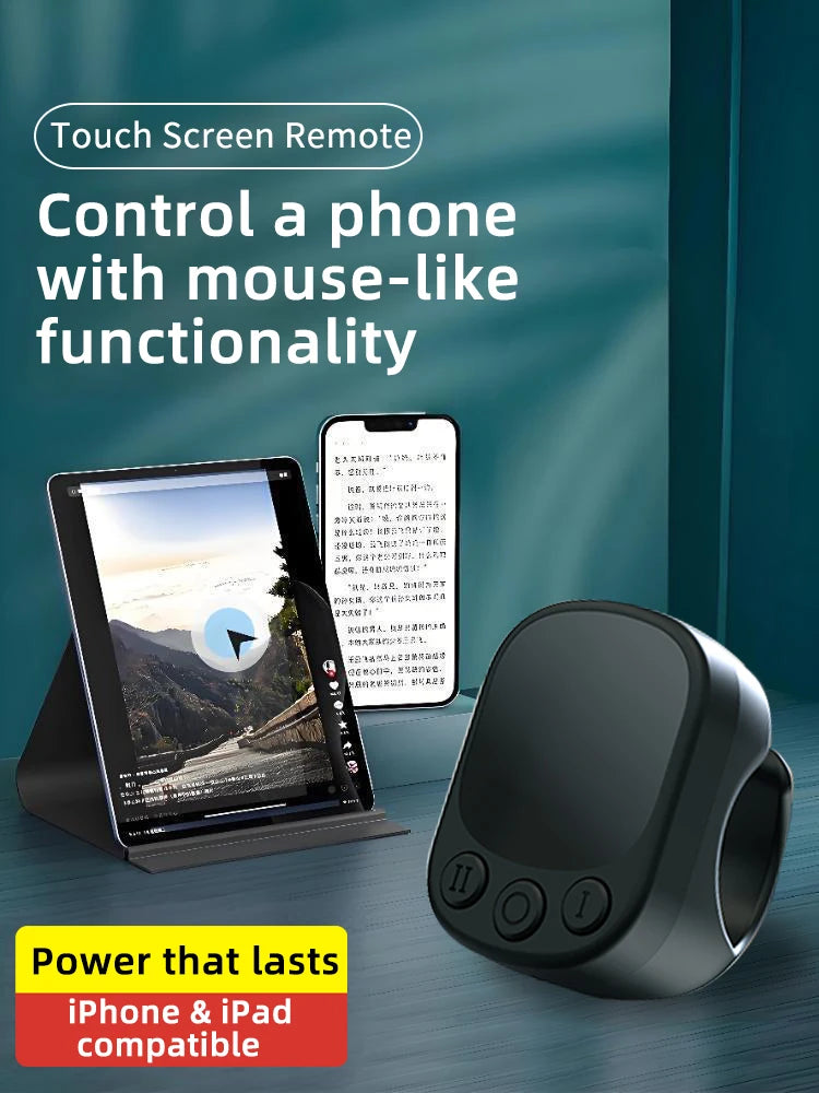 Bluetooth Mouse Ring Remote Control with Touchpad – Smart Screen Clicker & Scrolling Ring for Android and iOS