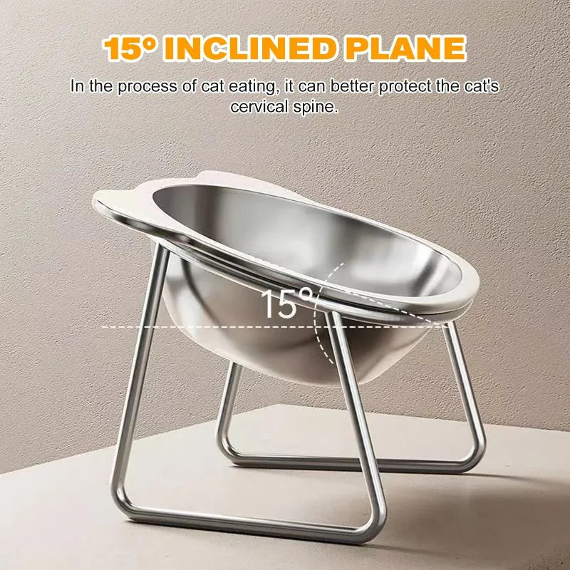Elevated Stainless Steel Pet Bowl with Stand – Anti-Slip & Neck Support