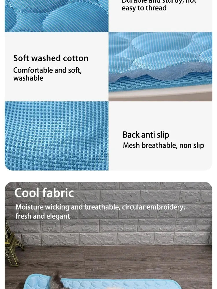 Summer Cooling Pet Ice Mat for Dogs and Cats | Breathable Sofa Bed Cooling Sleeping Pad