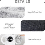 Soft Faux Fur Calming Donut Pet Bed for Cats & Dogs – Warm Washable Round Sleeping Cushion