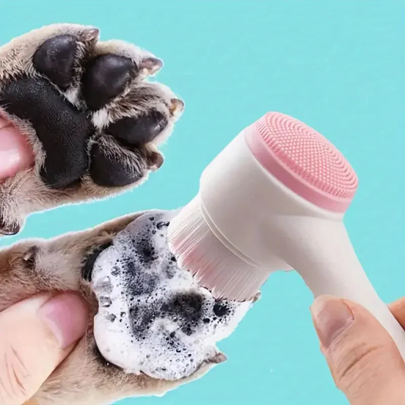 Silicone Dog Paw Cleaner Brush – Dual-Sided Pet Grooming & Massage Tool