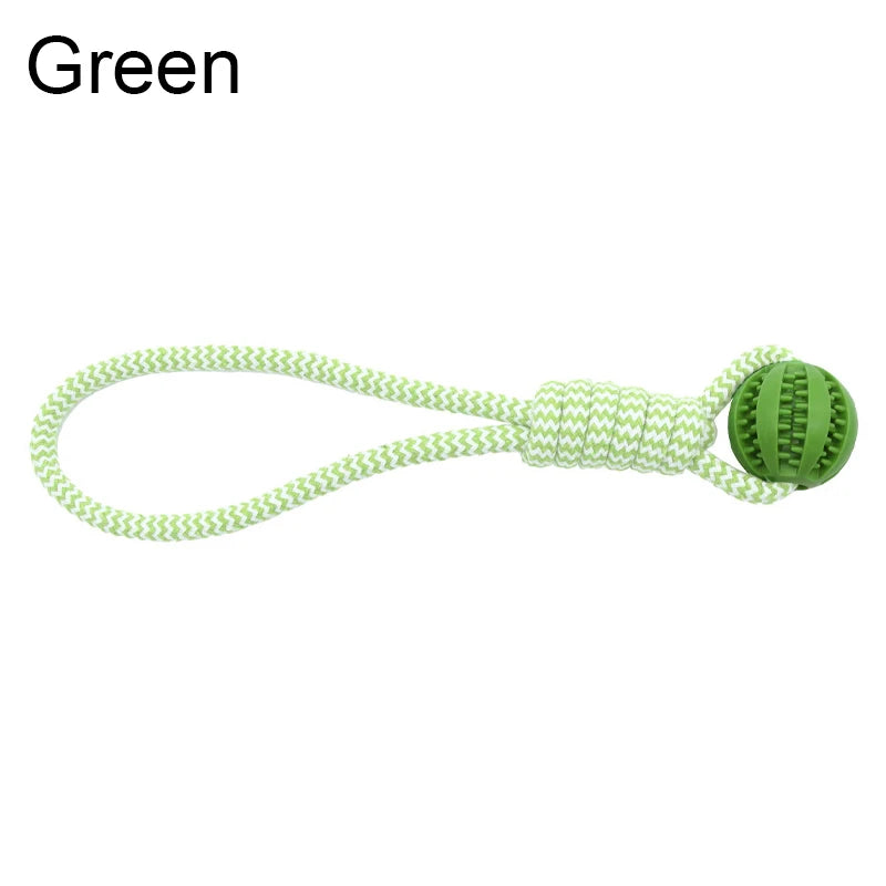 Interactive Cotton Rope Treat Ball Dog Toy – Bite Resistant Teeth Cleaning Training and Puzzle Feeding Toy